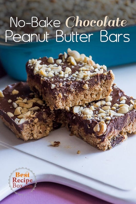 No Bake Chocolate Bars Recipe w/ Peanut butter EASY | Best recipe Box