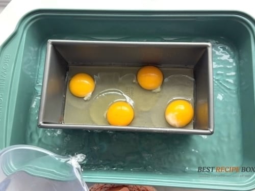Pouring water to make a water bath