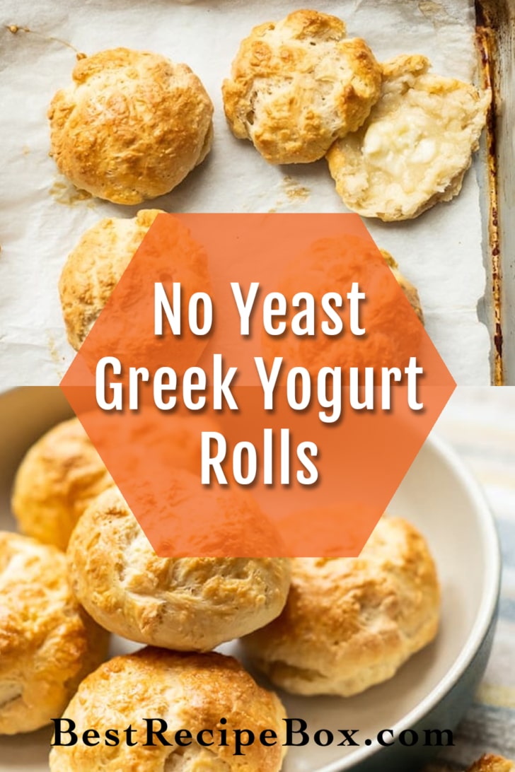 No Yeast Yogurt Rolls Yeastless bread collage