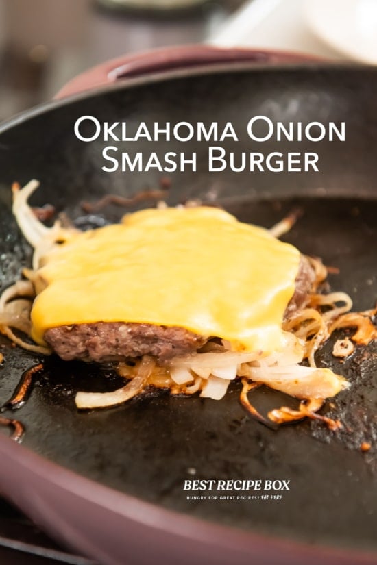 oklahoma onion burger on griddle