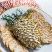 Pinecone Cheese Ball for an easy Holiday Cheese Ball Recipe | @bestrecipebox