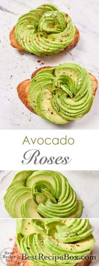Avocado Rose Toast- How To Make Avocado Roses for Salads | @bestrecipebox