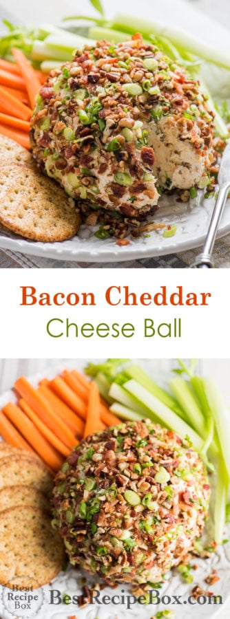 Bacon Cheddar Ranch Cheese Ball Appetizer for Game Day Holidays | @bestrecipebox
