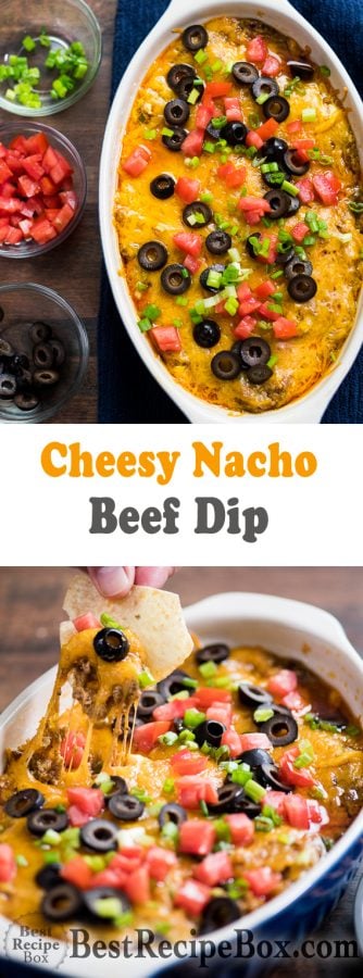 Beef Nacho Cheese Dip Best Appetizer Recipe | @bestrecipebox