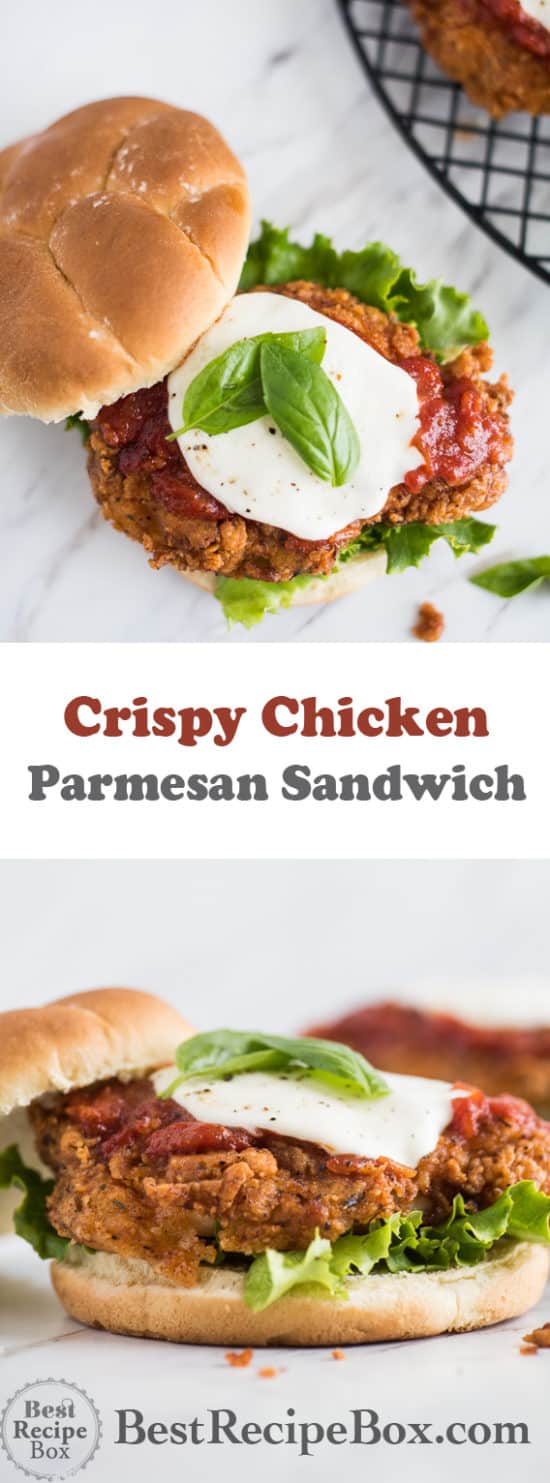 Crispy Chicken Parmesan Sandwich with Fried Chicken Cutlet