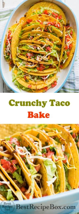 Crunch Beef Taco Bake or Taco Casserole Recipe | @bestrecipebox