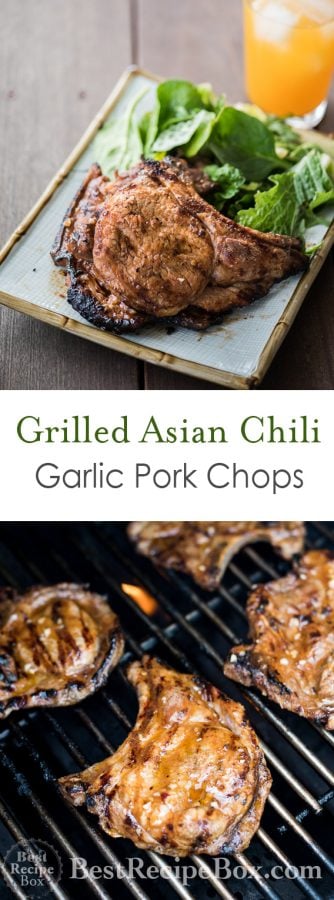 Grilled Asian Chili Garlic Pork Chops Recipe BBQ Pork Chops | @bestrecipebox