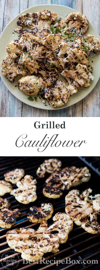 Garlic Grilled Cauliflower Recipe with Parmesan Cheese | @bestrecipebox