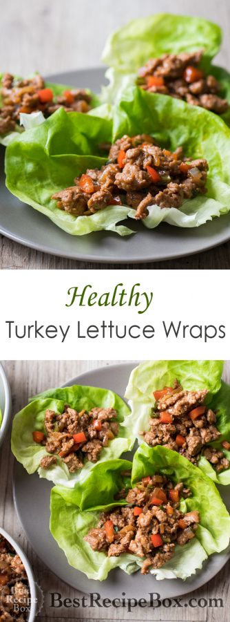Healthy Turkey Lettuce Wraps or Chicken Lettuce Cups Recipe | @bestrecipebox
