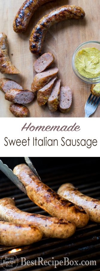 Homemade Sweet Italian Sausage Recipe for BBQ Grilling Sausage @bestrecipebox