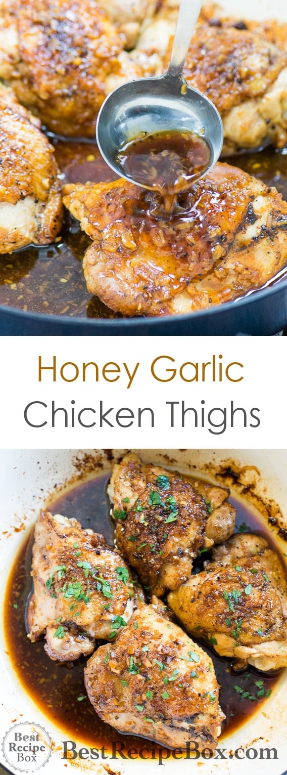 Honey Garlic Chicken Thighs Recipe SKILLET EASY | Best Recipe Box