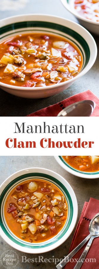 30 minute Manhattan Clam Chowder Recipe on @bestrecipebox
