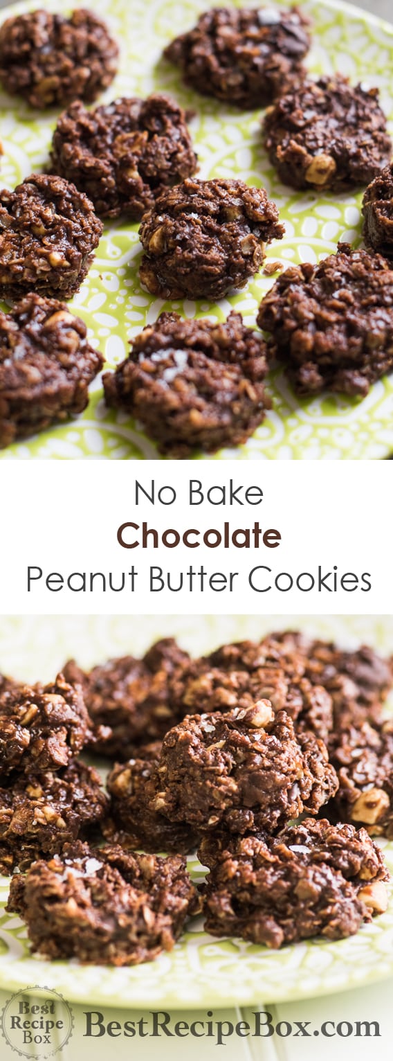 No Bake Chocolate Peanut Butter Oatmeal Cookies that everyone loves to eat! | @bestrecipebox