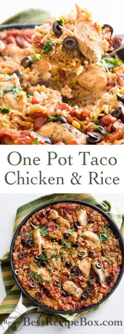 One Pot Taco Chicken and Rice Recipe Casserole