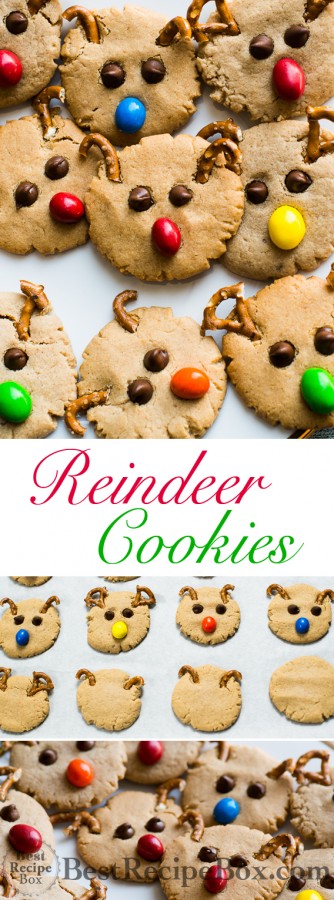 Reindeer Friends Peanut Butter Cookies Recipe for Christmas |@bestrecipebox