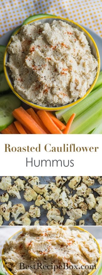 Roasted Cauliflower Hummus Recipe is best low fat hummus | @bestrecipebox