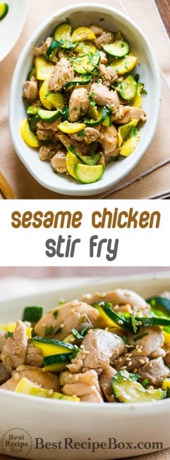 Healthy Chicken Stir Fry Recipe with Zucchi via ChickenRecipeBox.com