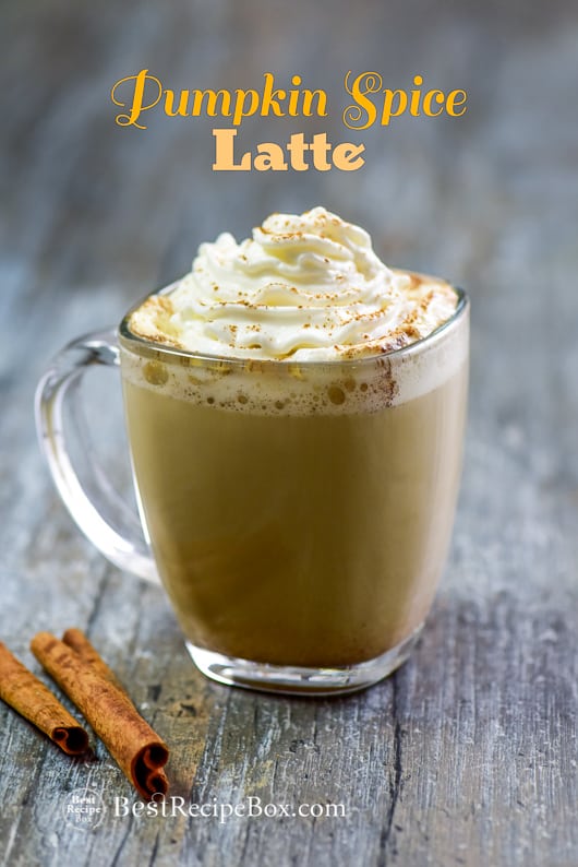 Best Pumpkin Spice Latte Recipe like Starbucks Pumpkin Spice Latte in glass mug