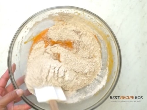 Stirring in dry mix