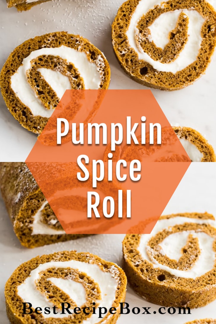 Pumpkin Spice Roll Cake collage