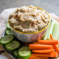 Roasted Cauliflower Hummus Recipe is best low fat hummus | @bestrecipebox
