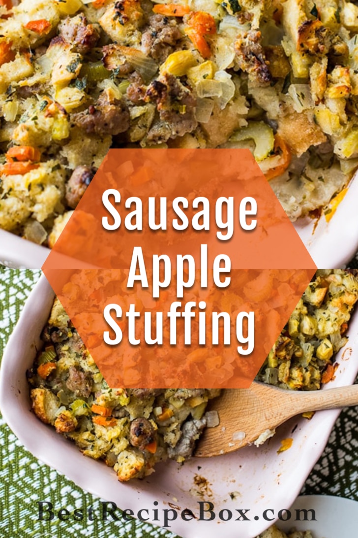 Best Sausage Apple Stuffing recipe collage