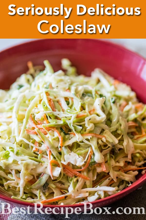 Easy Coleslaw Recipe and Best Cole slaw Recipe for Summer grilling or bbq | @bestrecipebox