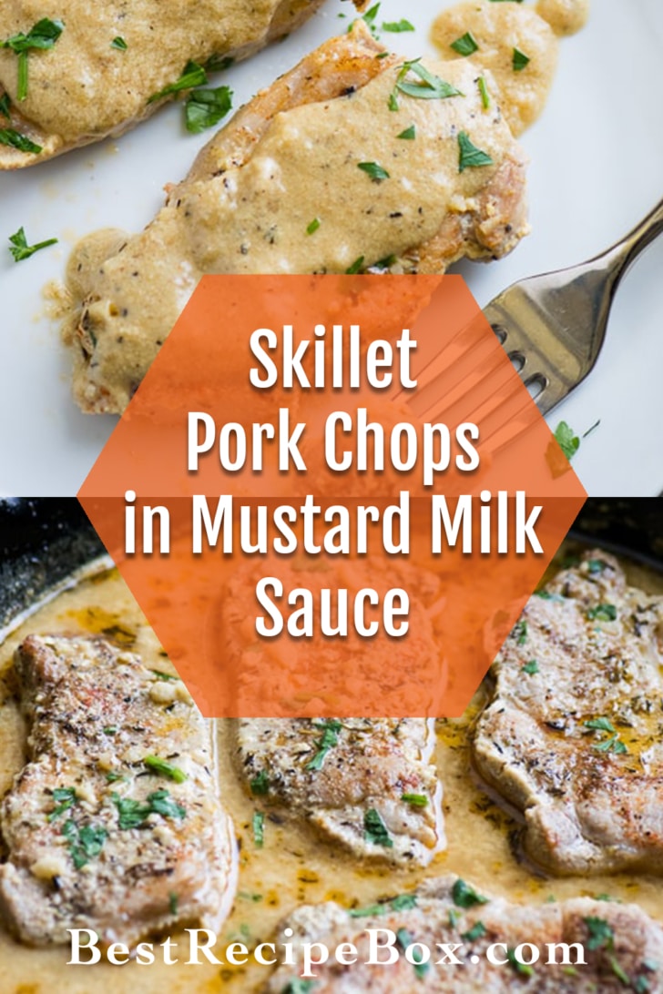 Juicy Pork Chops in Mustard Milk Sauce collage