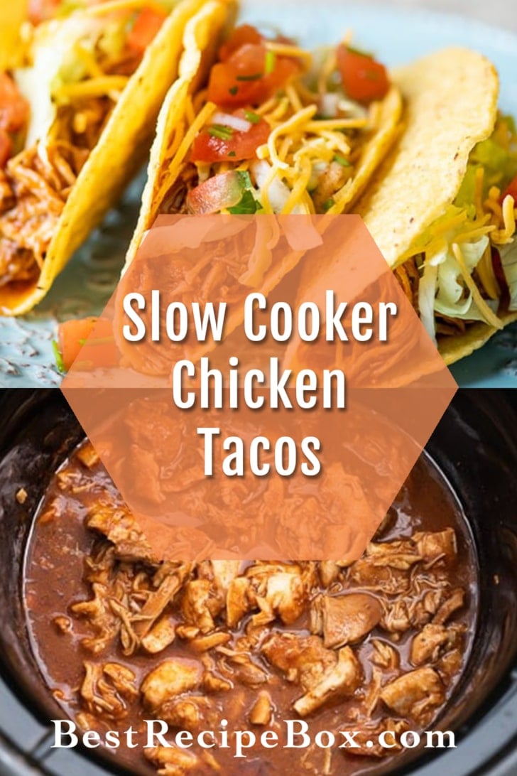 Slow Cooker Chicken Tacos Recipe collage