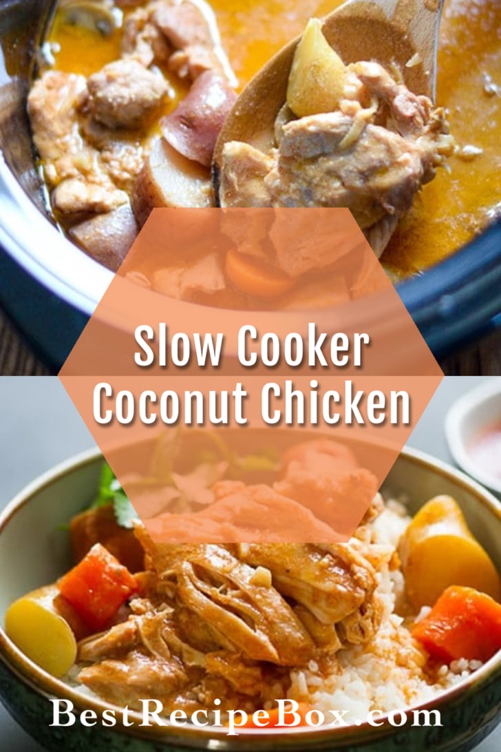 Slow Cooker Coconut Milk Chicken Recipe collage