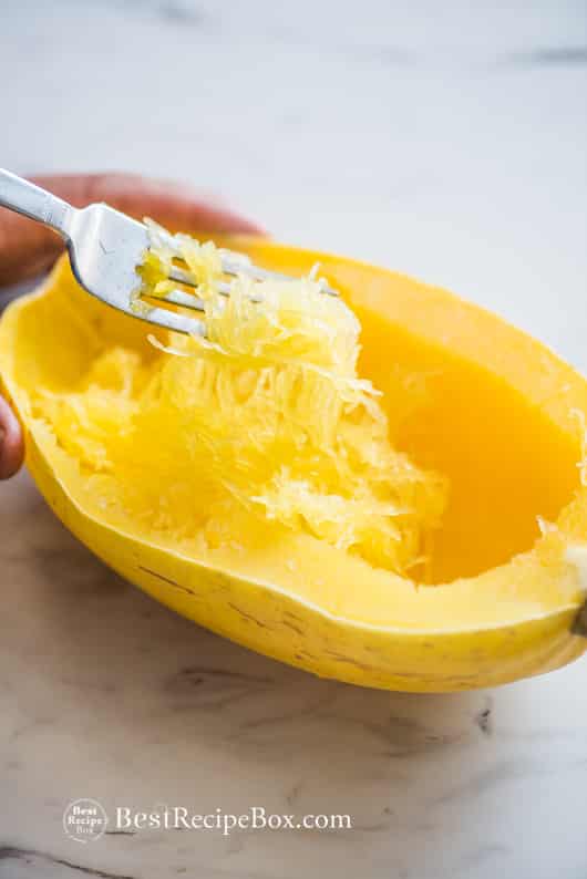 Garlic Parmesan Spaghetti Squash Recipe that's Healthy and Low Carb step by step