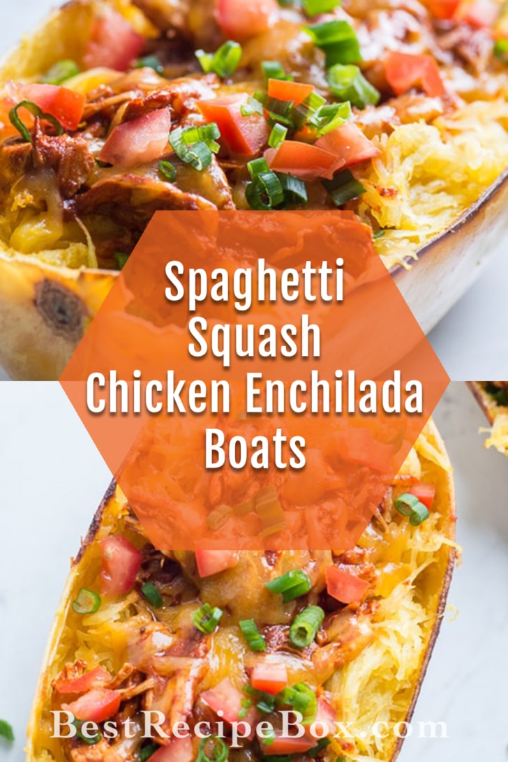 Chicken Enchilada Spaghetti Squash Recipe collage