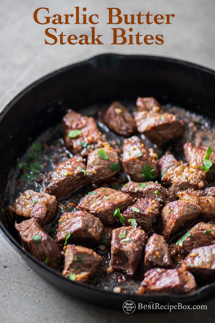 Skillet Steak Bites Recipe With Garlic Butter 15 Min Best Recipe B