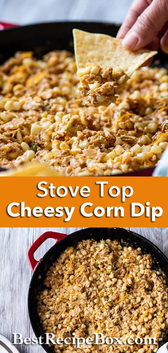 Stove Top Cheesy Corn Dip Recipe for Easy Dip Recipe with Cheesy | @bestrecipebox