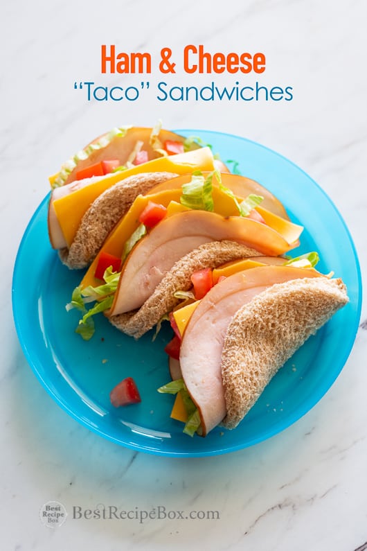 Back to School Taco Sandwiches Kids Lunch Ideas on a plate 