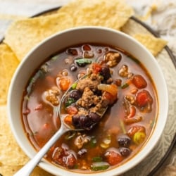 Best and Easy Taco Soup Recipe with Ground Beef, Pork or Chicken | BestRecipeBox.com