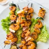 Teriyaki Shrimp Skewers with vegetables and Easy Shrimp Kebab Recipe | @bestrecipebox