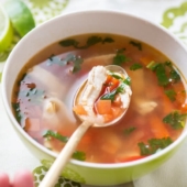 Healthy Thai Chicken Soup (Hot & Sour)