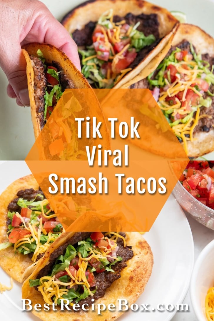 Skillet Smash Tacos recipe collage