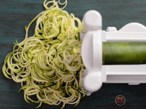 Spiralizing zucchini into noodles
