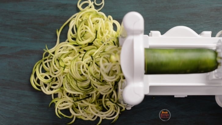 Spiralizing zucchini into noodles