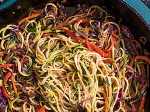 Finished zucchini noodle chow Mein