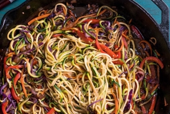 Finished zucchini noodle chow Mein
