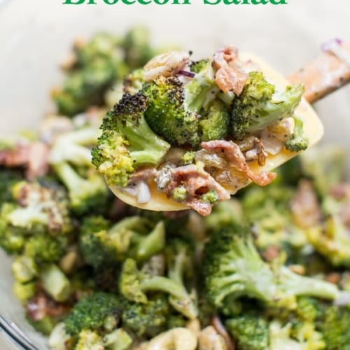 Roasted Broccoli Salad Recipe With Bacon And Nuts