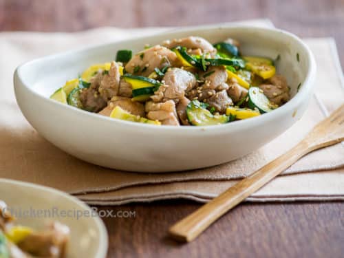 Healthy Chicken Stir Fry Recipe with Zucchi via ChickenRecipeBox.com