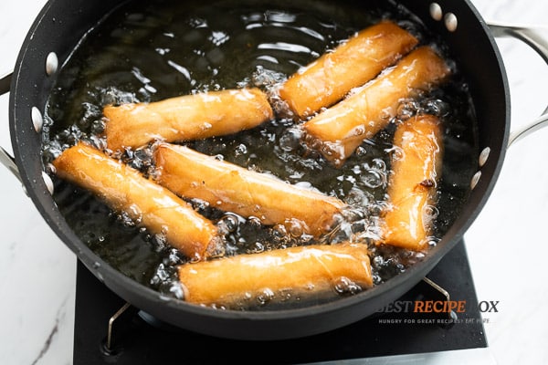 Final crispiness of frying egg rolls