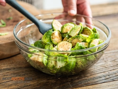 brussels tossed with olive oil balsamic