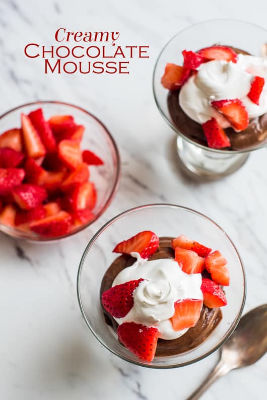 Super Easy and Creamy Chocolate Mousse Recipe in a glass with spoon