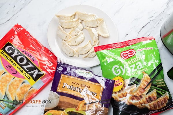 different brands of gyoza, potstickers 