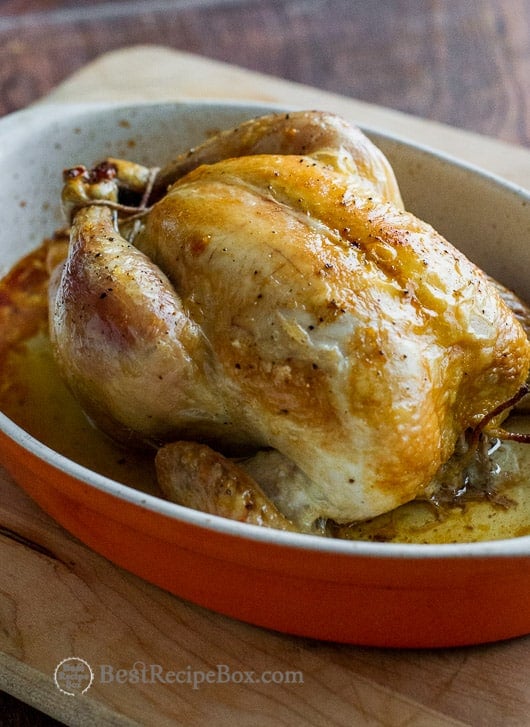Roast Chicken in casserole dish